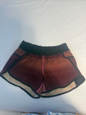 Women's Burgundy Striped Athletic Shorts